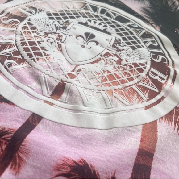 Balmain Men’s Graphic Print‎ Sunset Palms T-Shirt Size M Made In Portugal - Picture 5 of 16